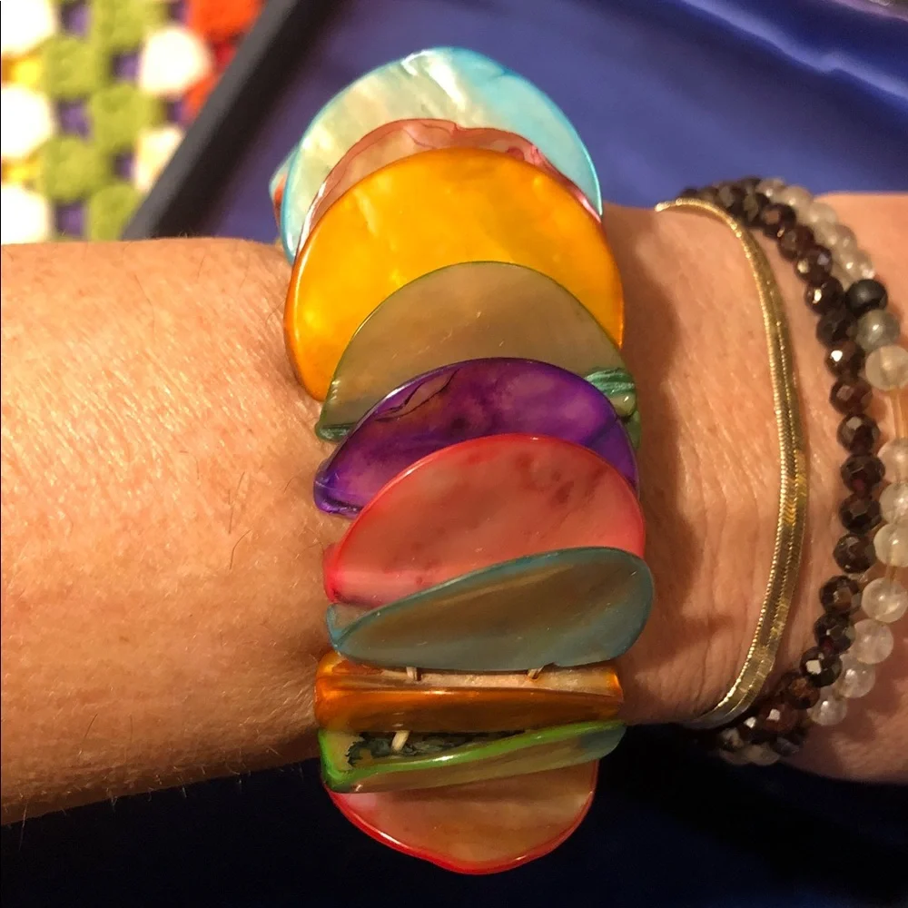 💋Multicolor Shell Chip Stretch Bracelet - Women Jewelry